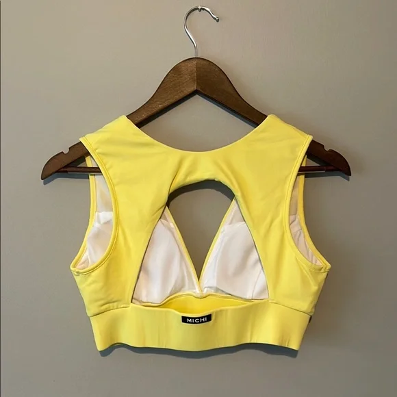 Michi Yellow Cutout Longline Sports Bra - EUC - Picture 2 of 4
